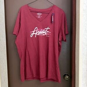 Ariat real logo script classic fit western tee shirt. NWT